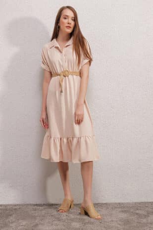 Beige Boston Midi