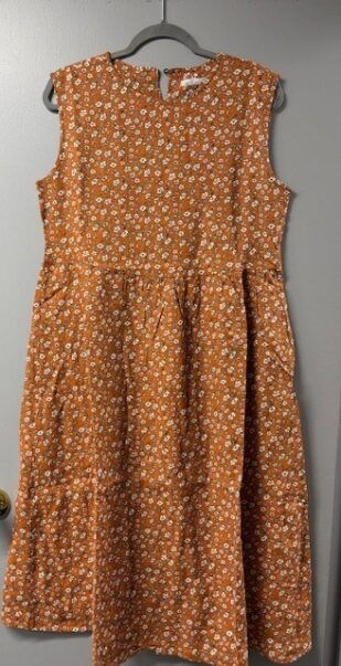 Ditzy Rust Jumper Dress - Image 2