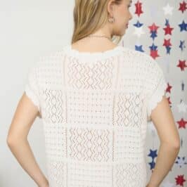 Short Sleeved Scalloped Cardigan